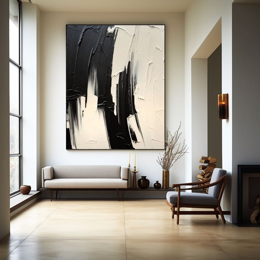 Abstract Plaster Painting "Eternal Duality"