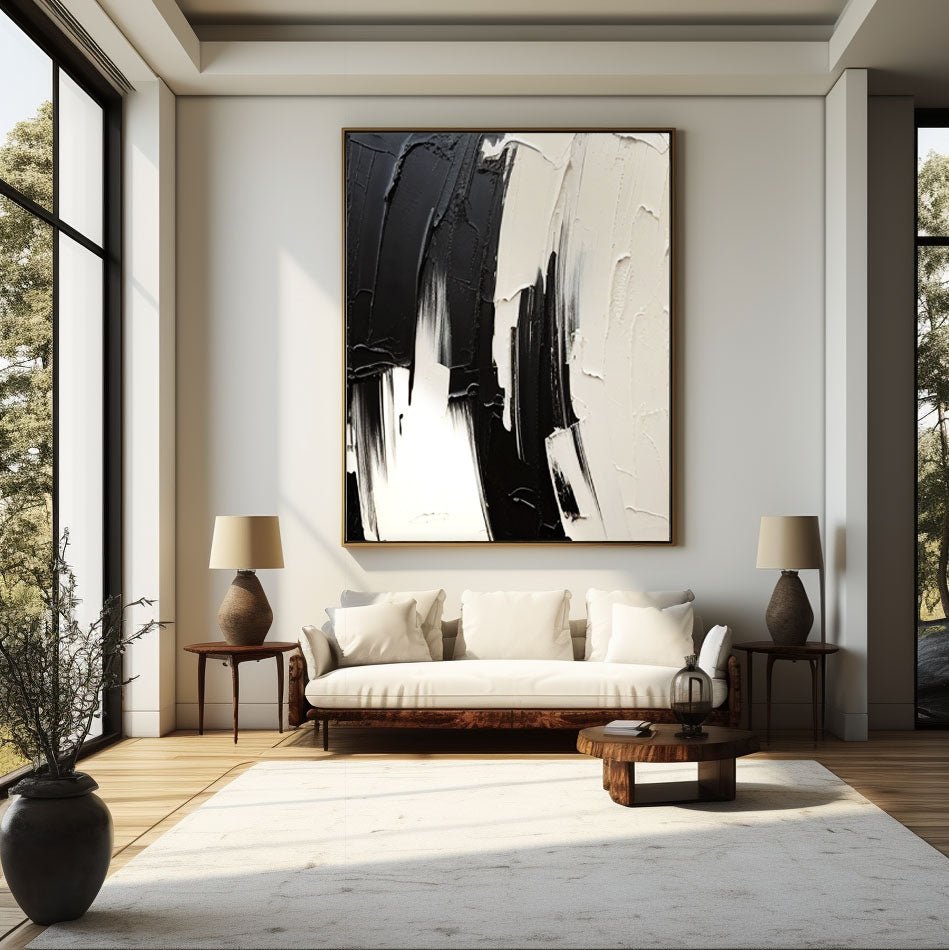 Abstract Plaster Painting "Eternal Duality"
