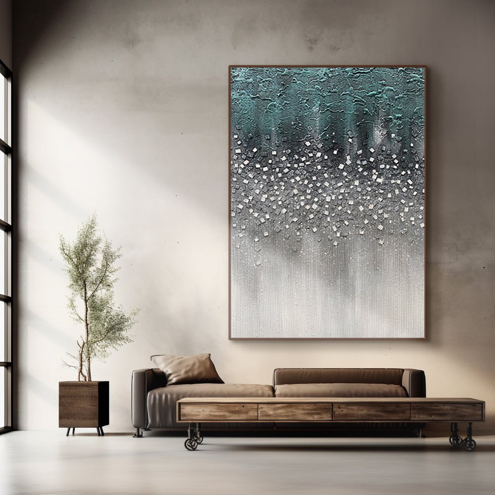 Abstract Plaster Painting "Ethereal Mosaic"