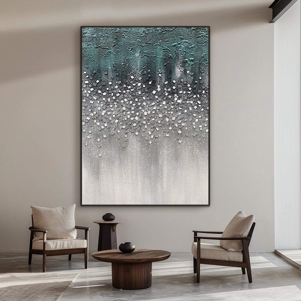 Abstract Plaster Painting "Ethereal Mosaic"