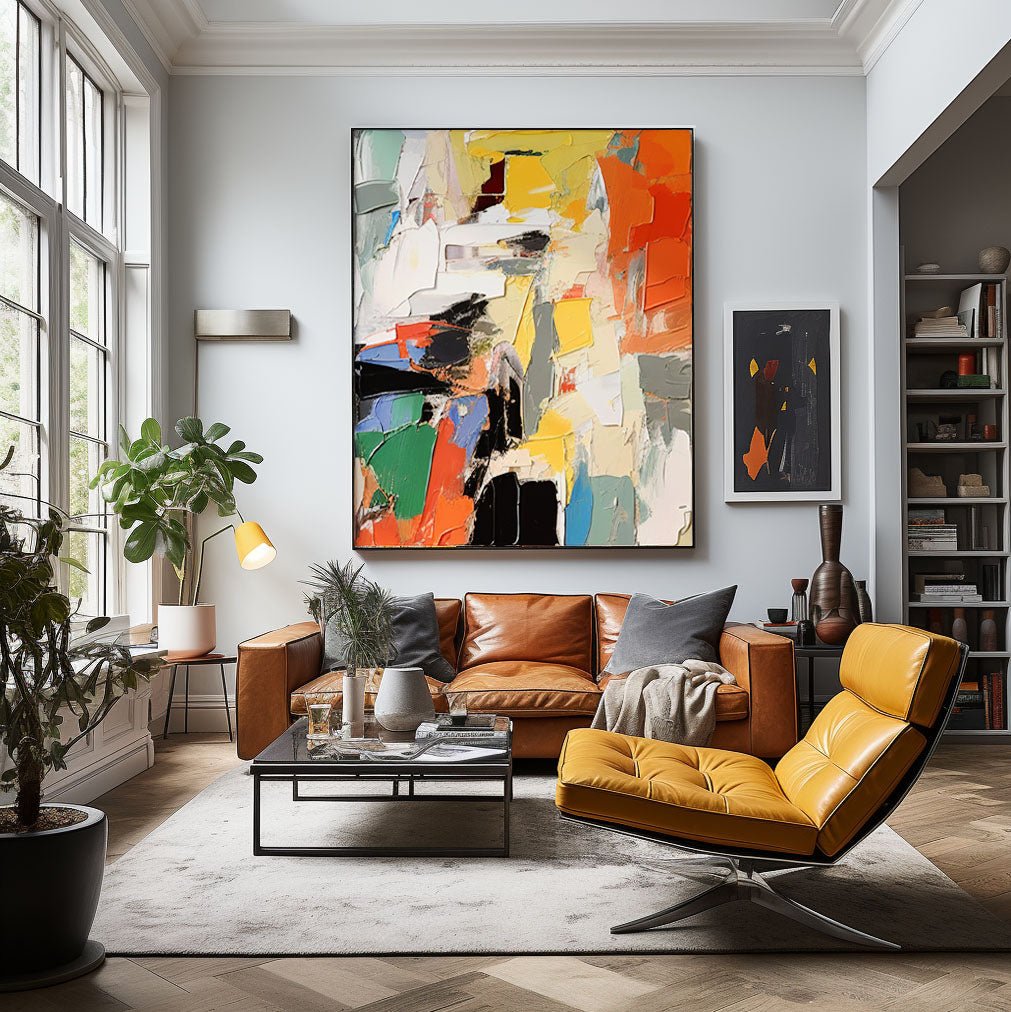 Abstract Plaster Painting "Fragments of Emotion"