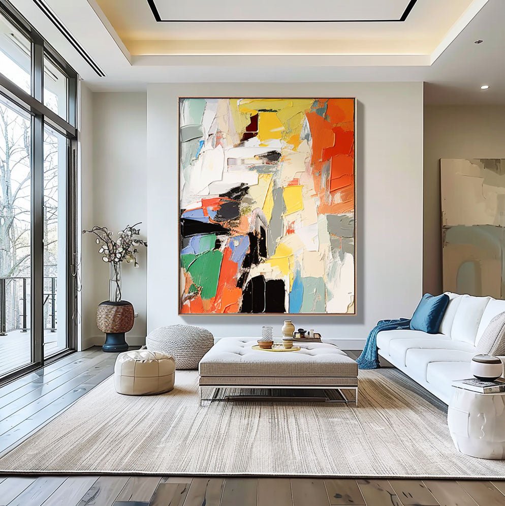 Abstract Plaster Painting "Fragments of Emotion"