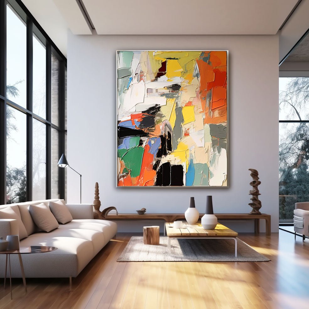 Abstract Plaster Painting "Fragments of Emotion"