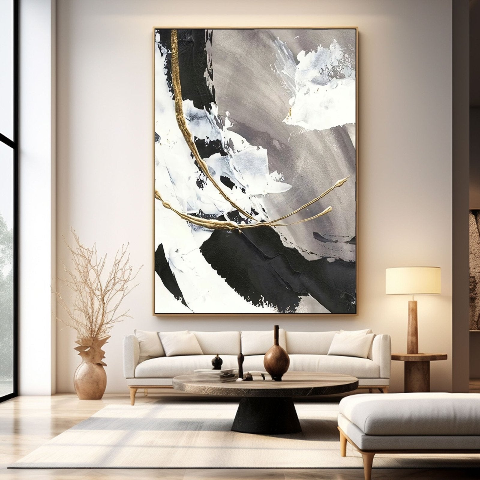 Abstract Plaster Painting "Noirscape"
