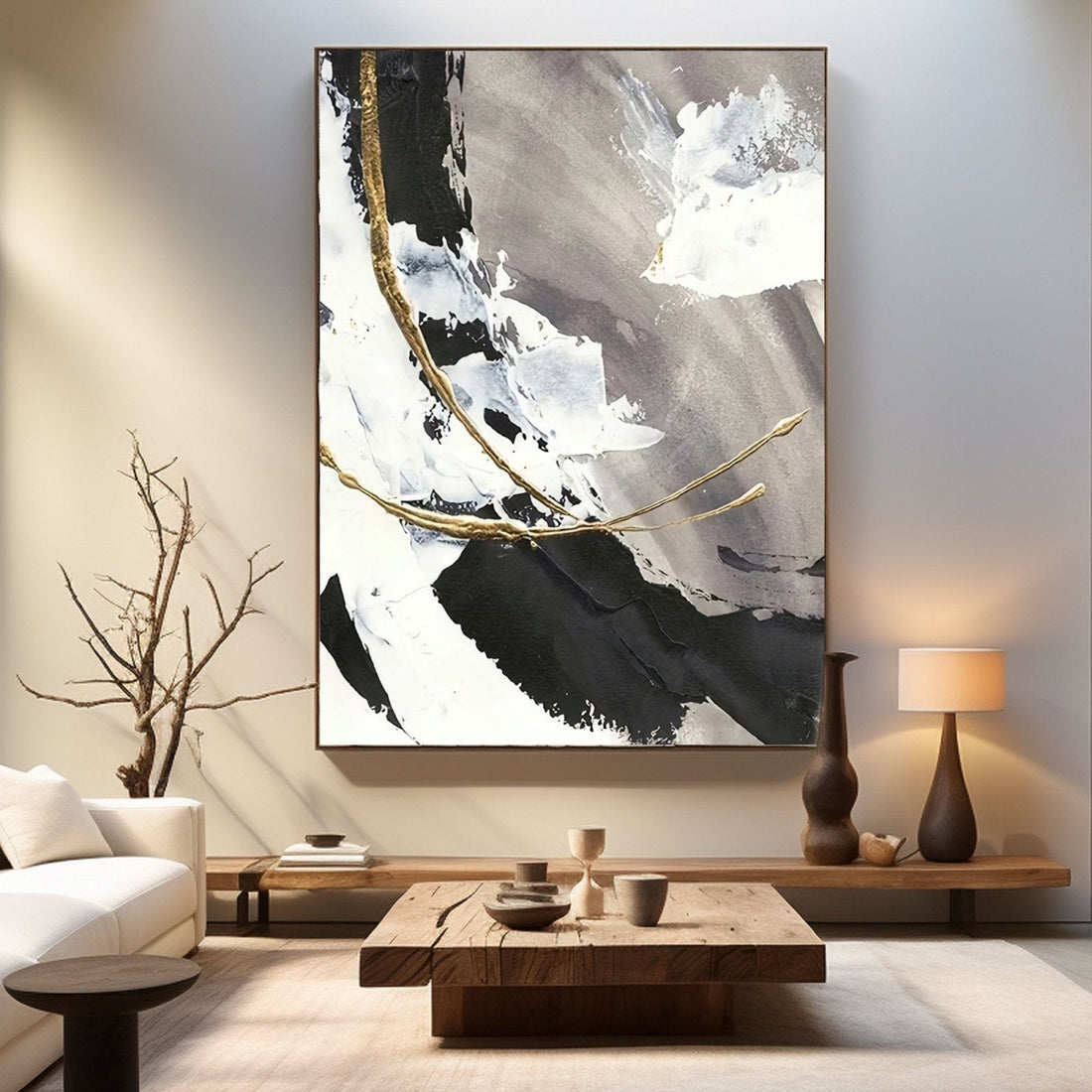 Abstract Plaster Painting "Noirscape"