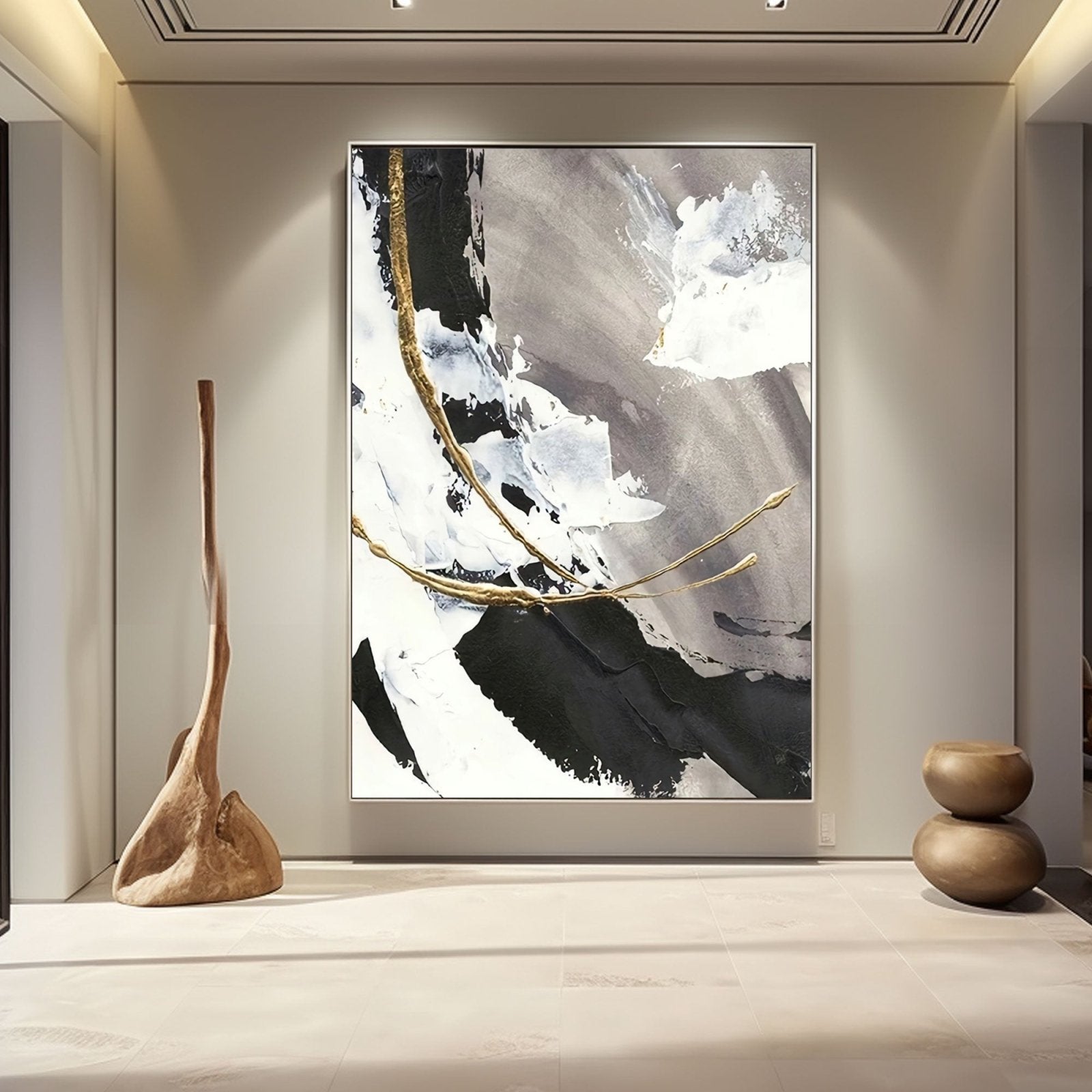 Abstract Plaster Painting "Noirscape"