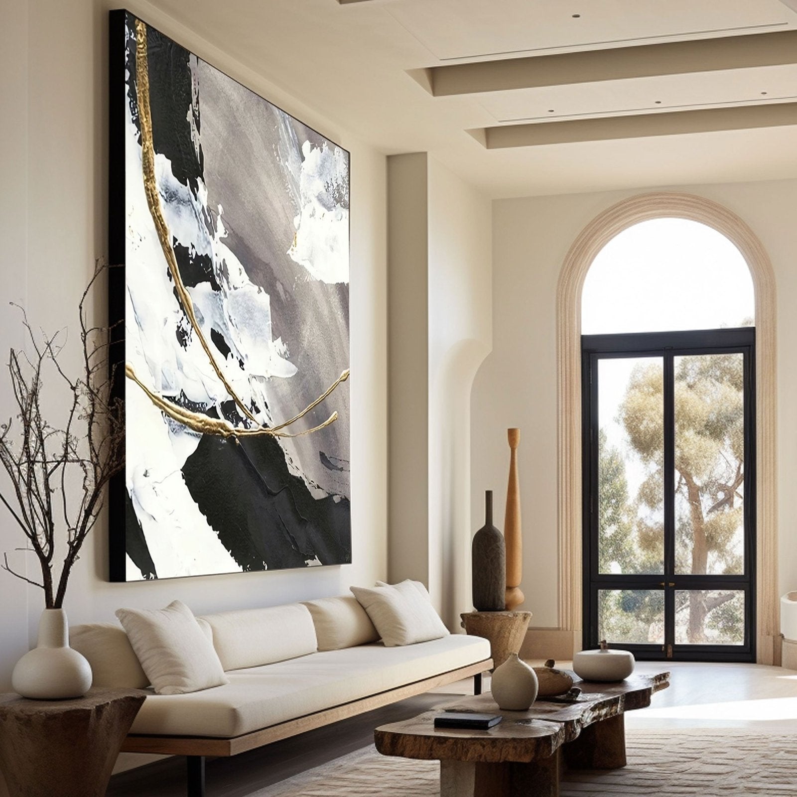 Abstract Plaster Painting "Noirscape"