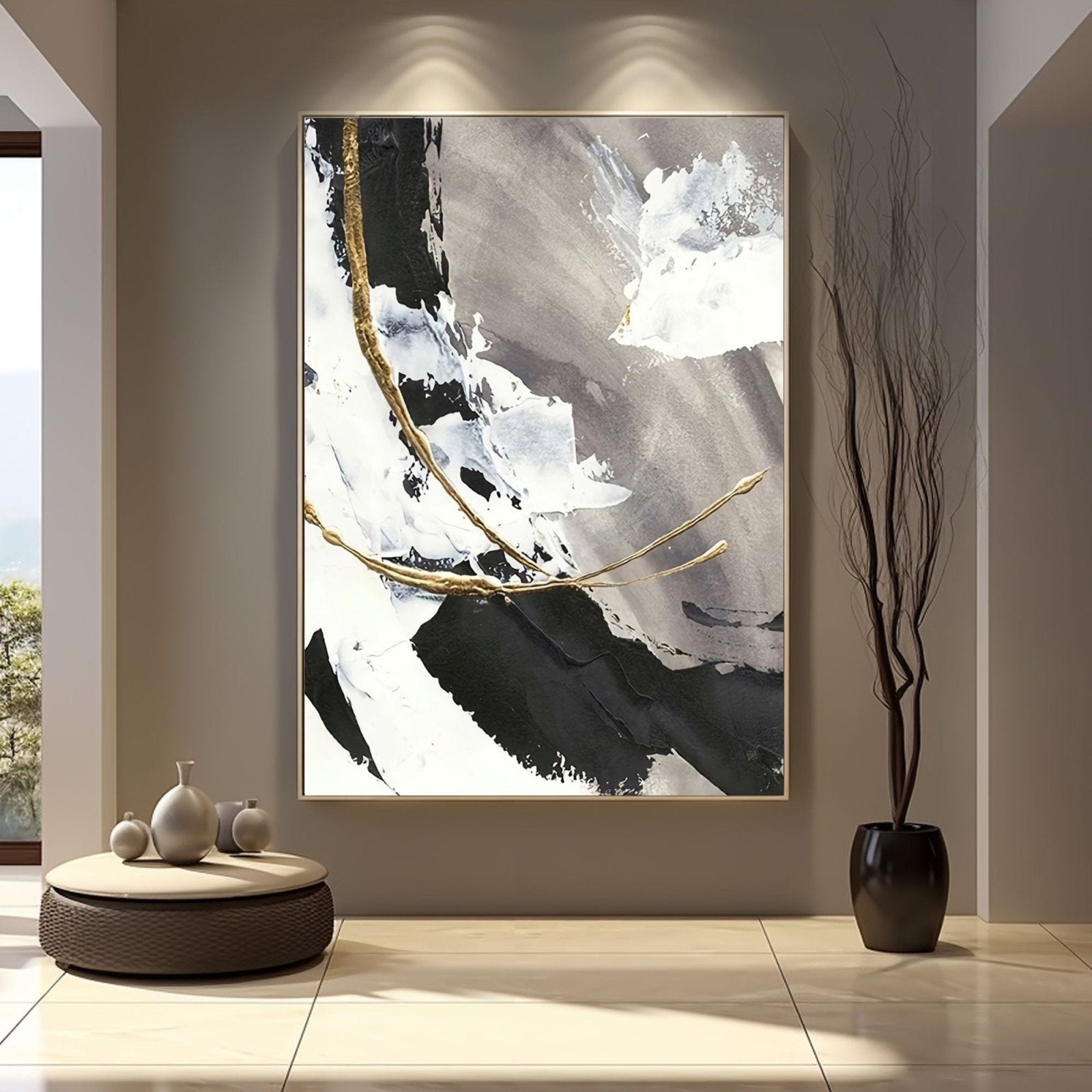 Abstract Plaster Painting "Noirscape"