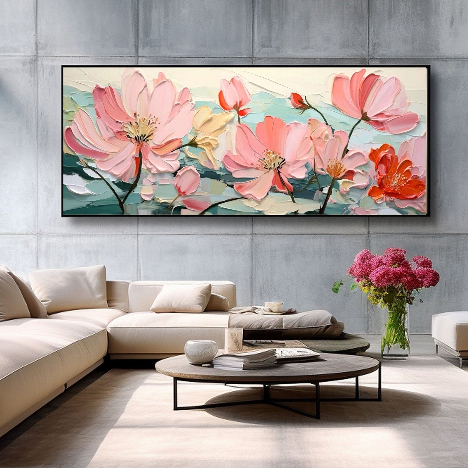 Abstract Plaster Painting "Petals of Peace"