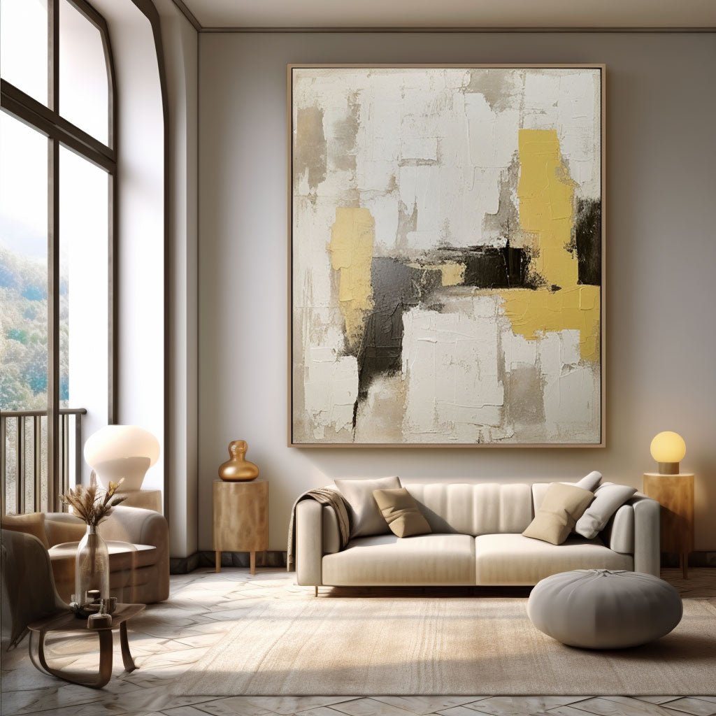 Abstract Plaster Painting "Shadows of the Sun"