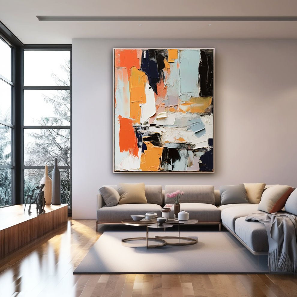 Abstract Plaster Painting "Vibrant Discord"