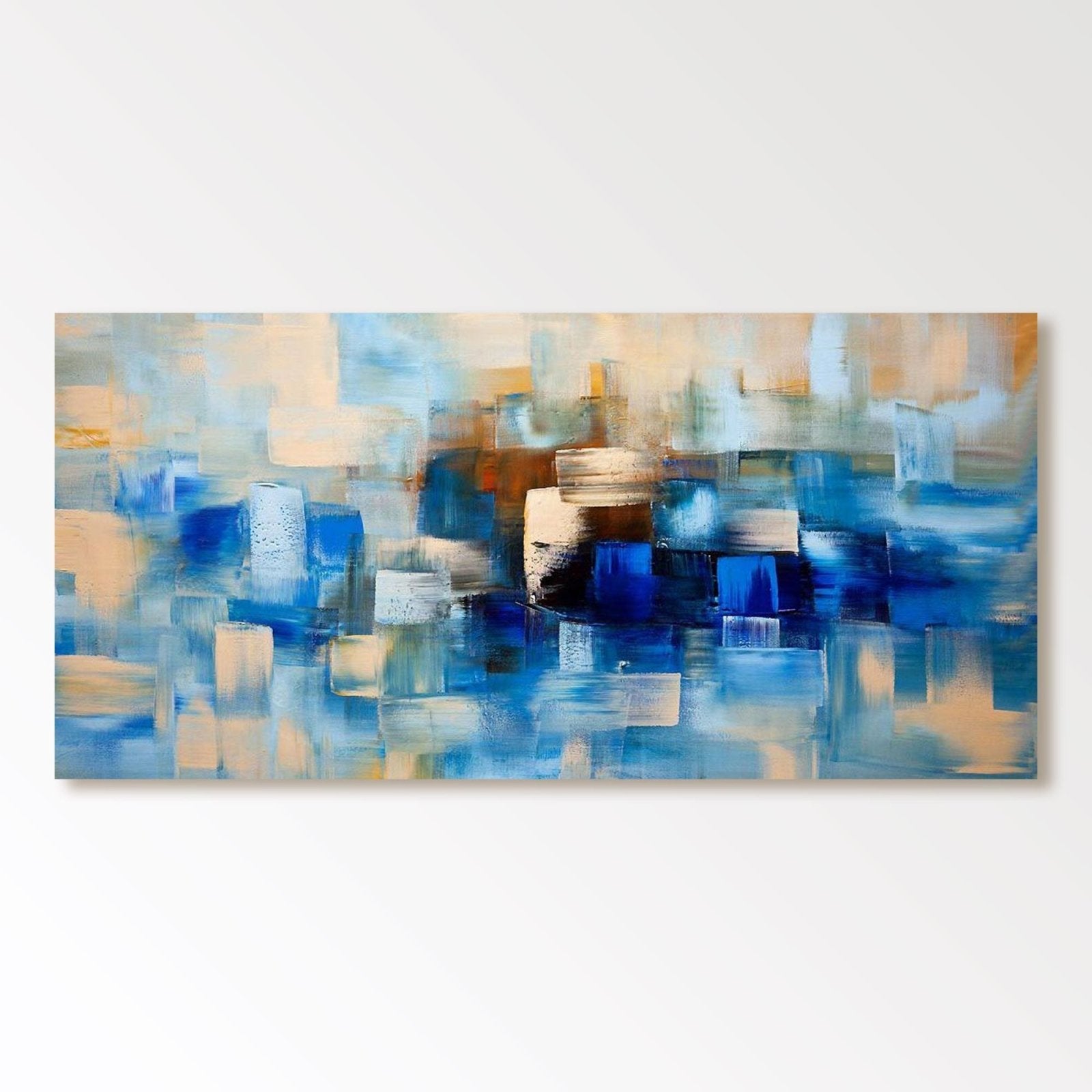 Abstract Plaster Wall Art  "Azure"