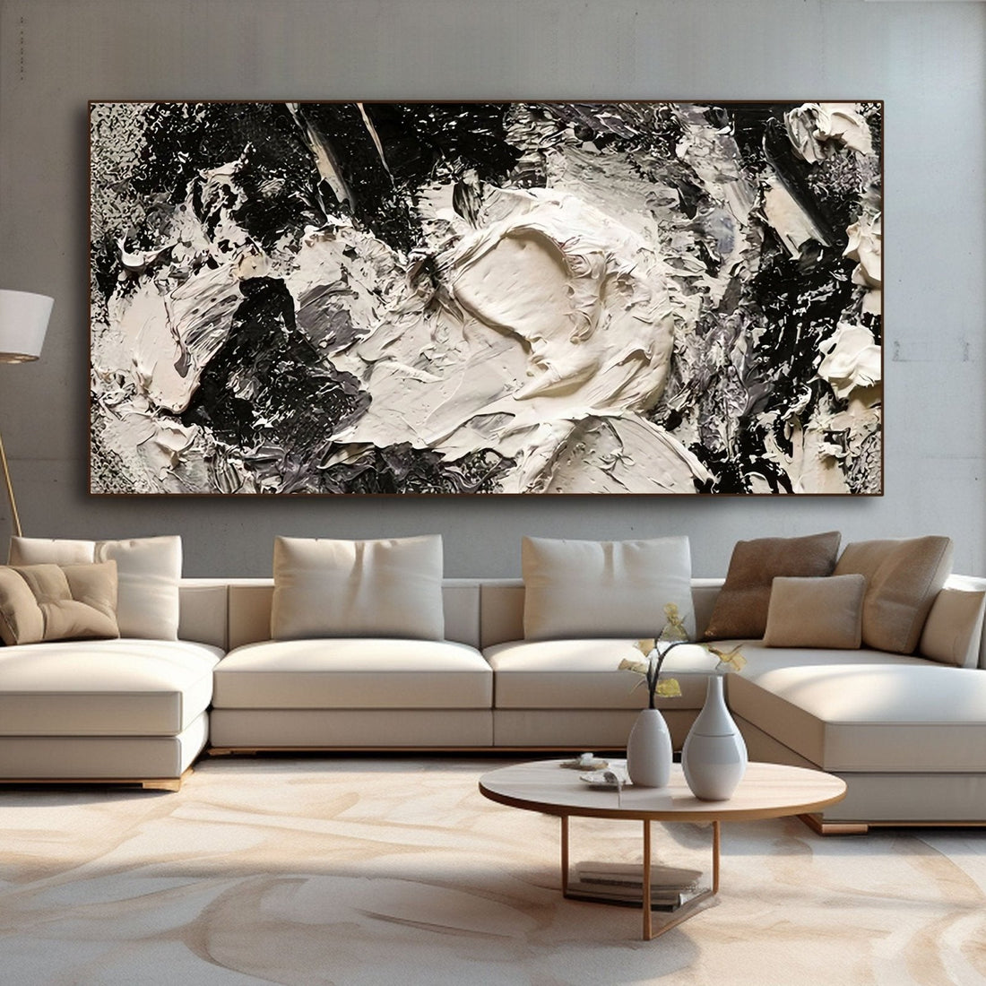 Abstract Plaster Wall Art  "Sablelight"