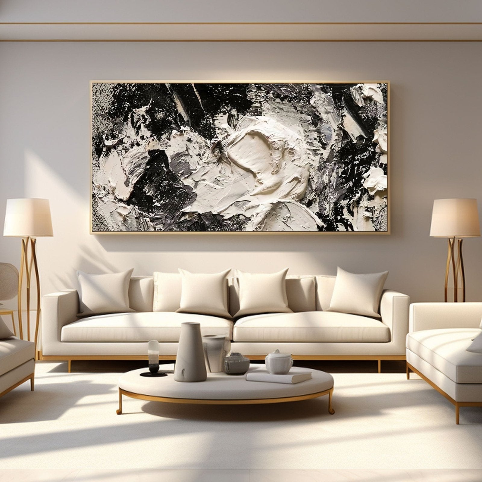Abstract Plaster Wall Art  "Sablelight"