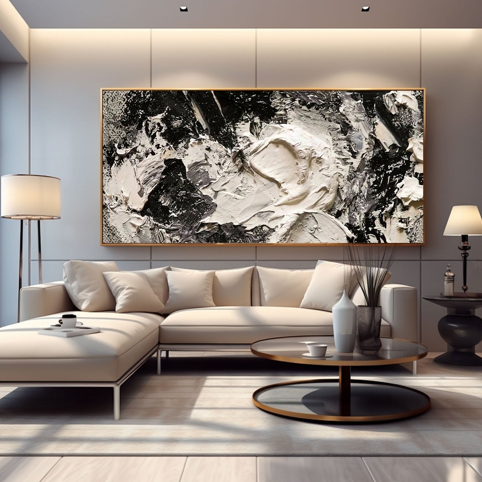 Abstract Plaster Wall Art  "Sablelight"