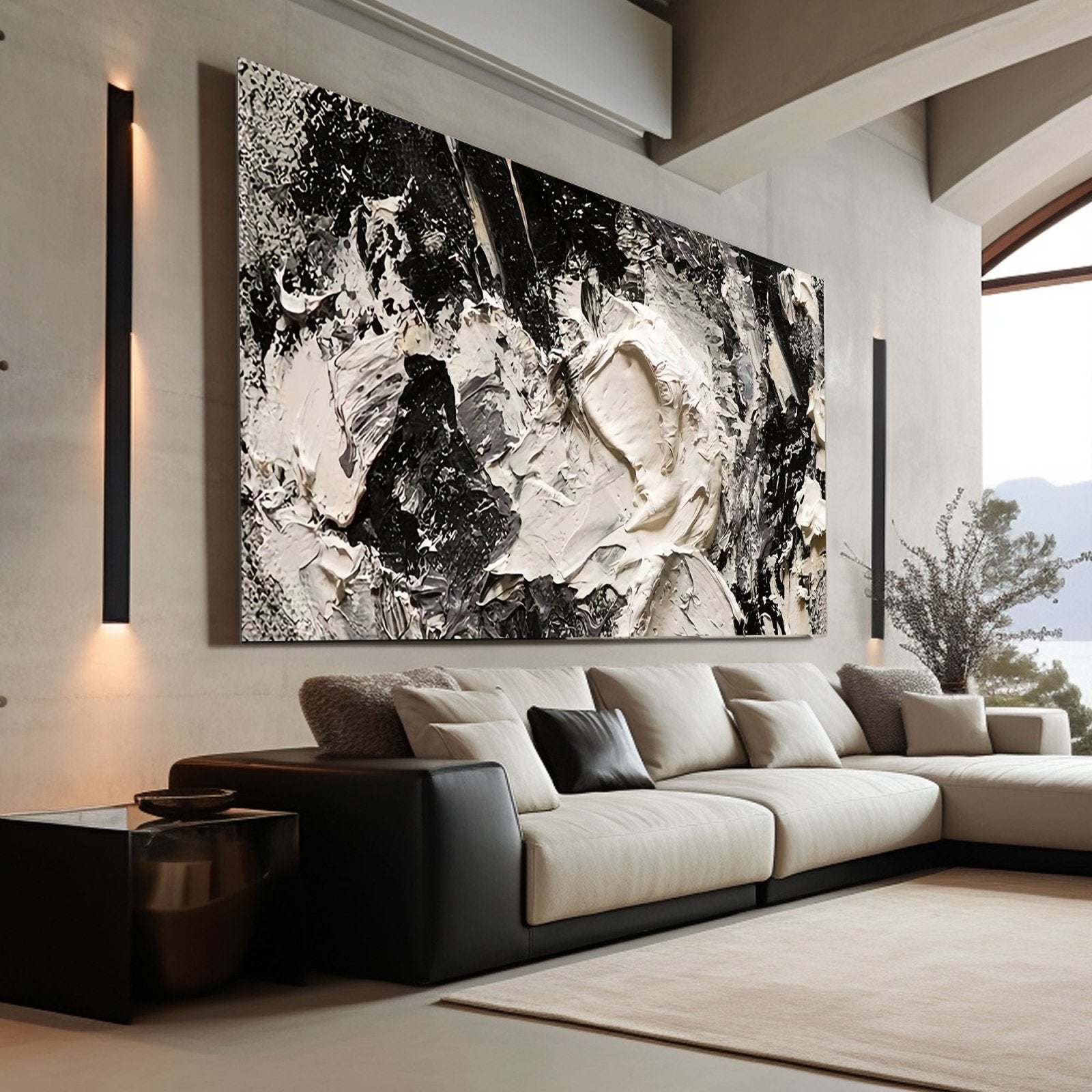 Abstract Plaster Wall Art  "Sablelight"