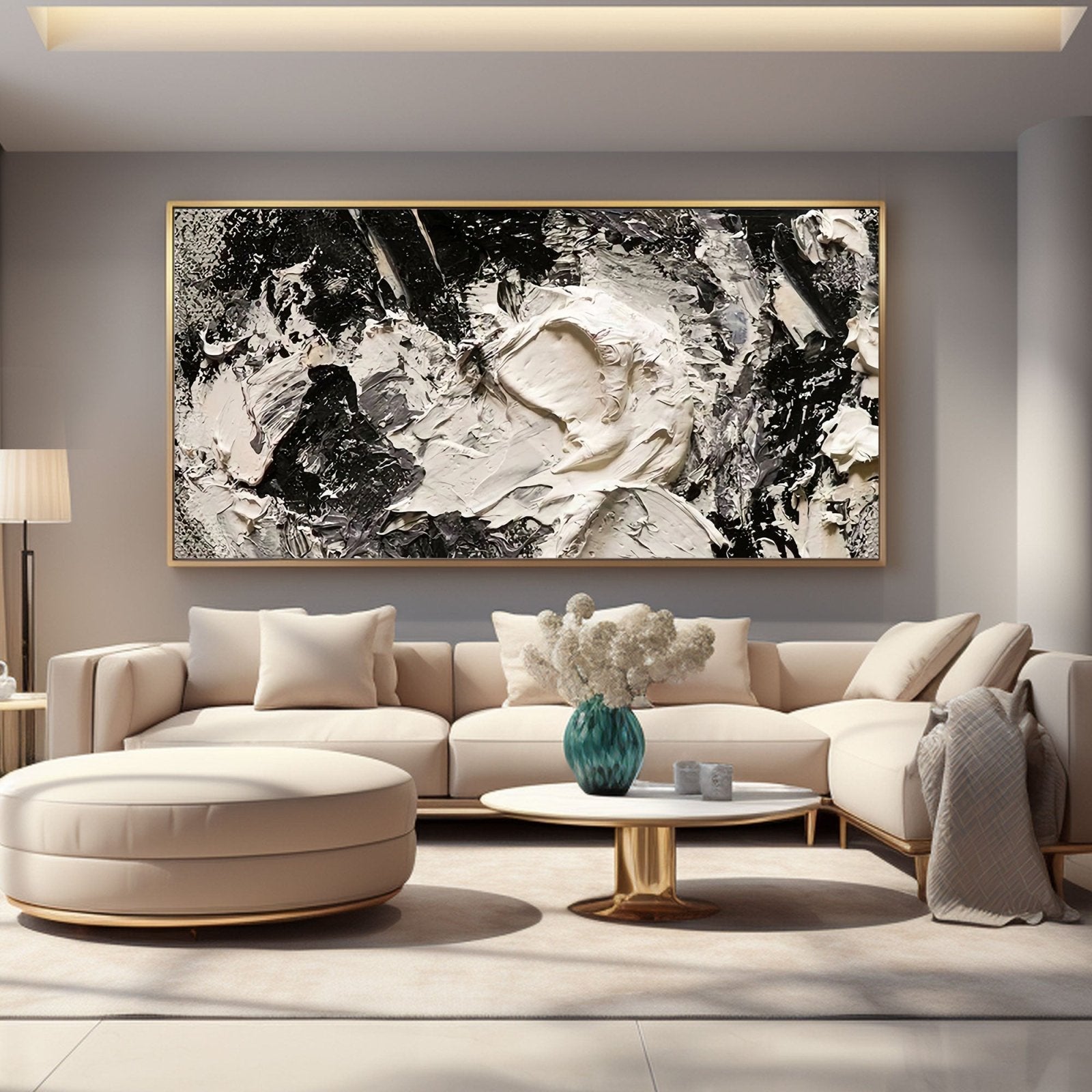 Abstract Plaster Wall Art  "Sablelight"