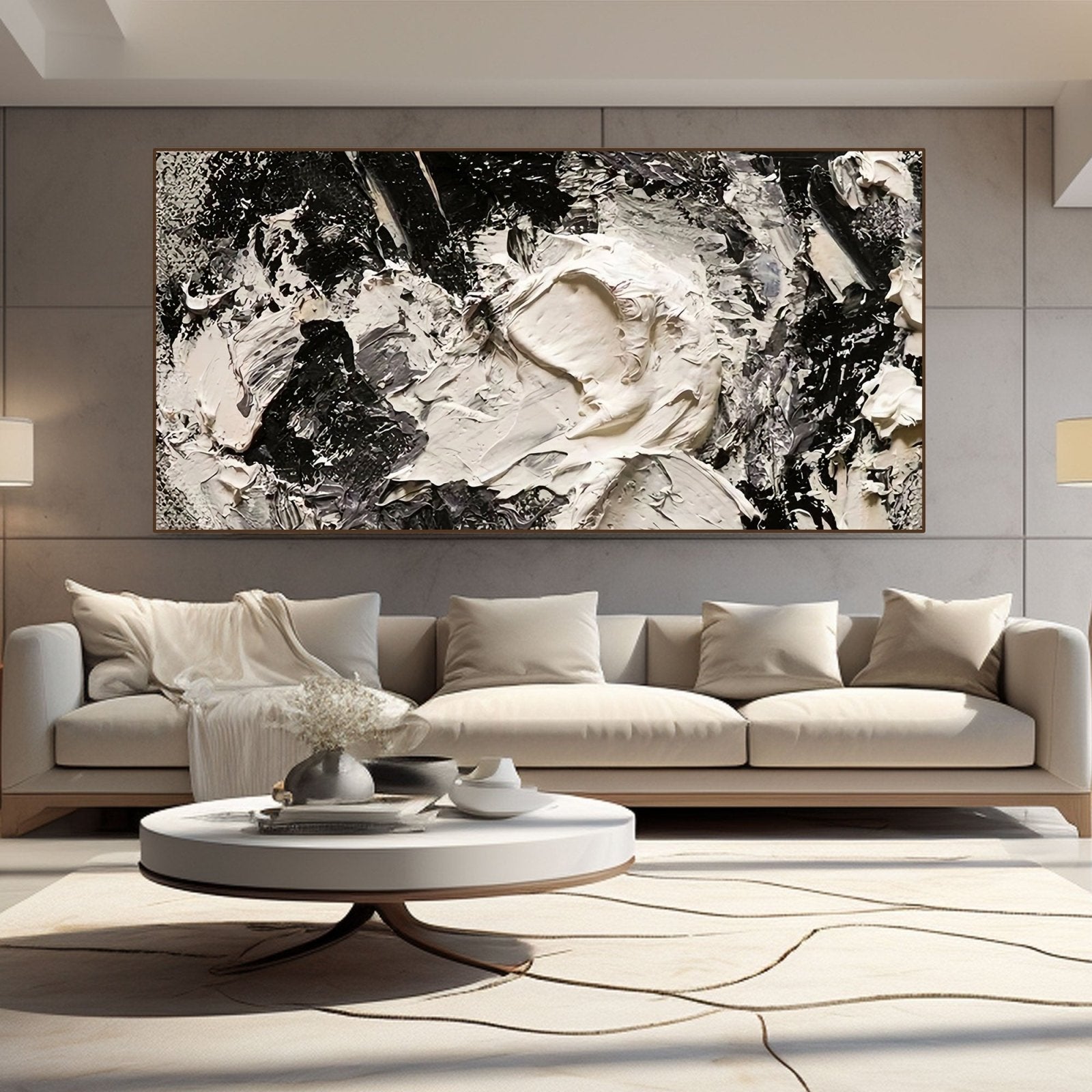 Abstract Plaster Wall Art  "Sablelight"