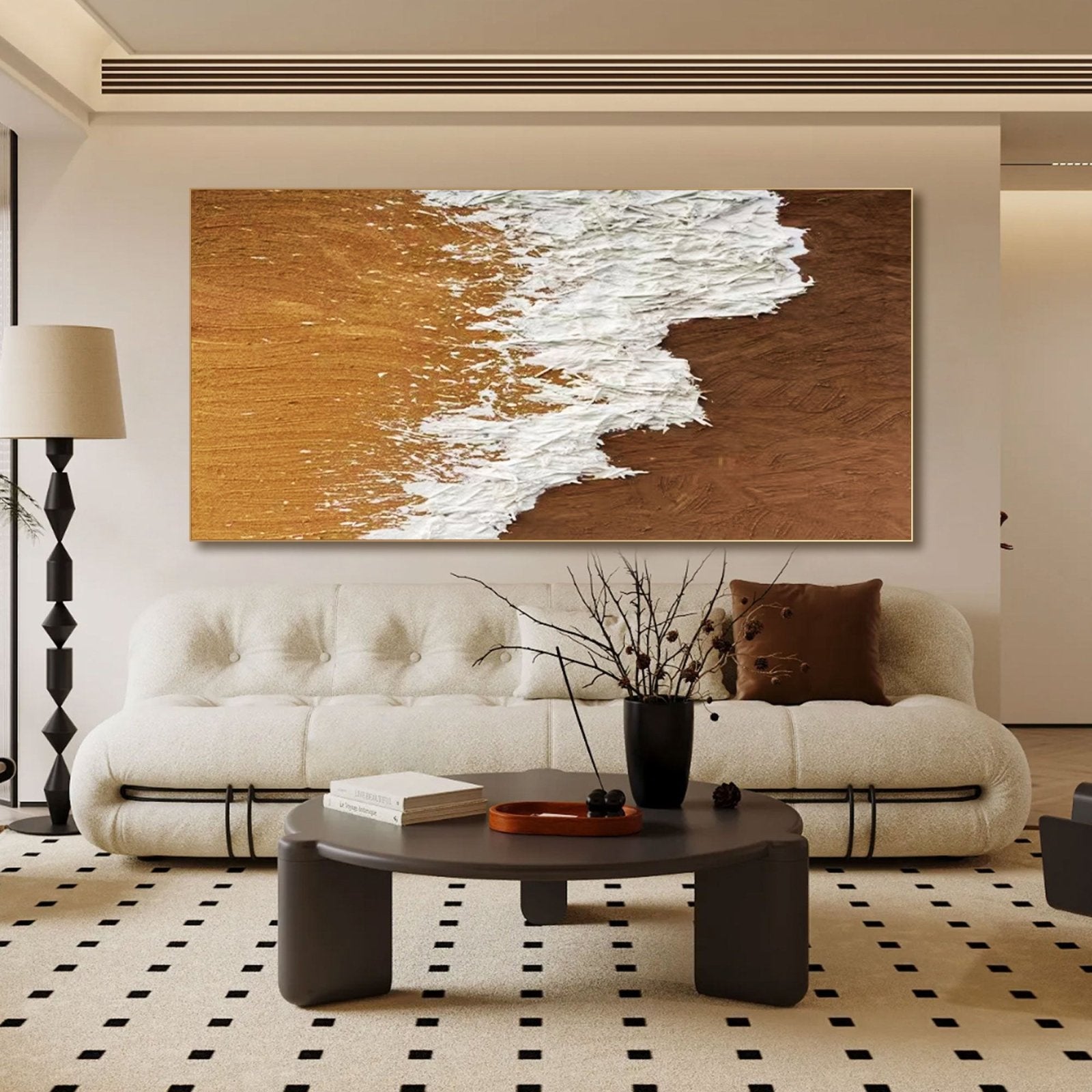Abstract Plaster Wall Art  "Sandy Surge"