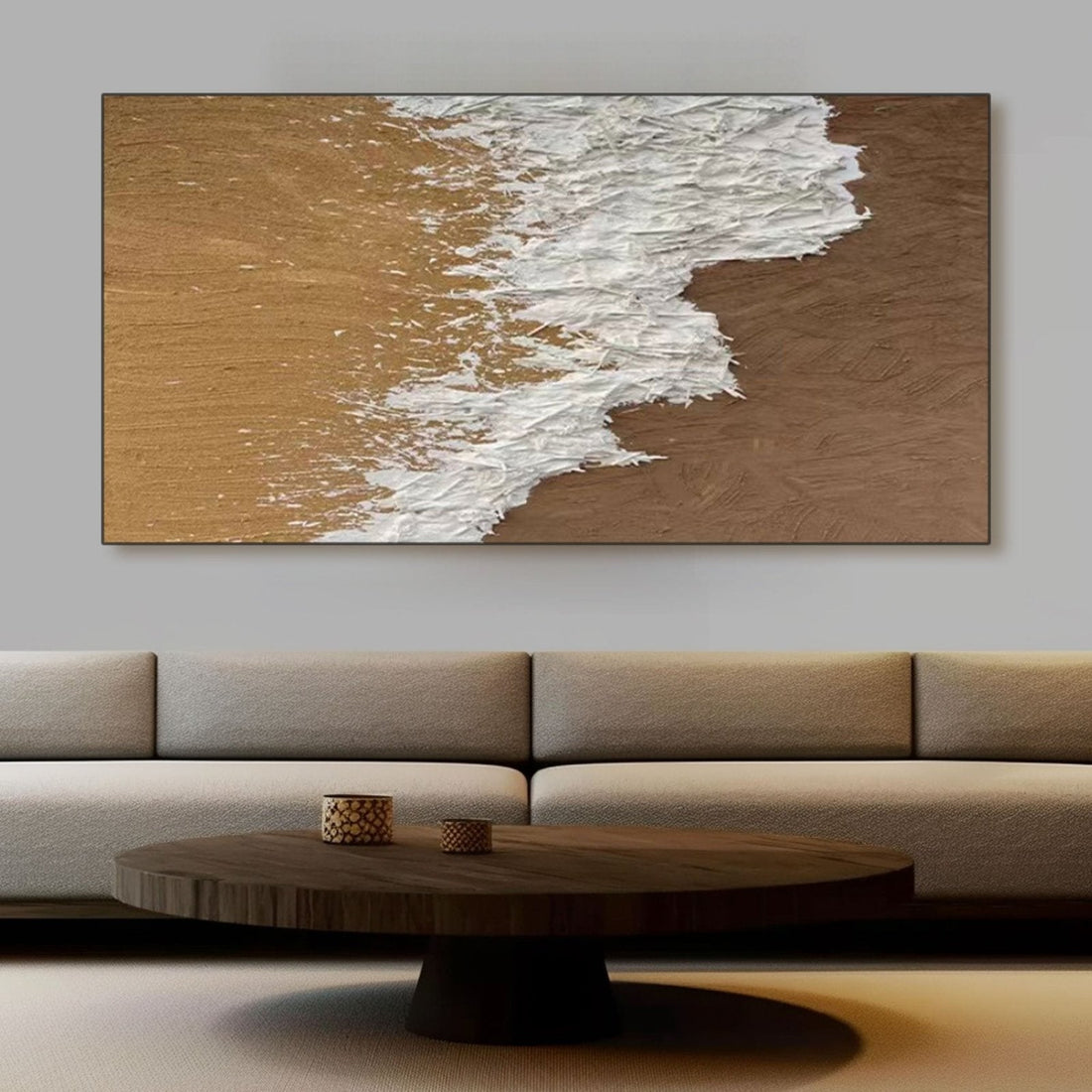 Abstrakt gipsvægkunst "Sandy Surge"