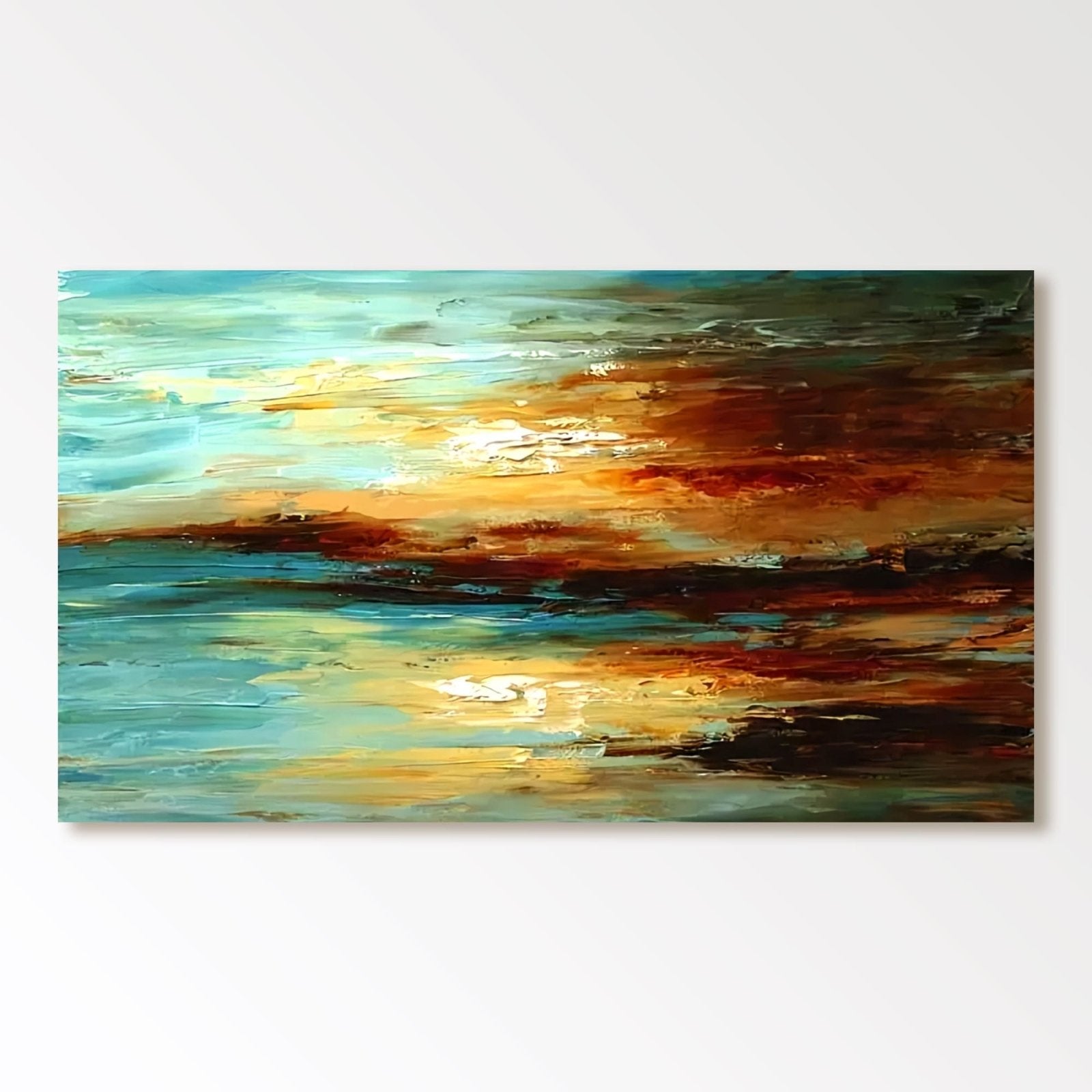 Abstract Plaster Wall Art "Sun-Kissed Horizon"