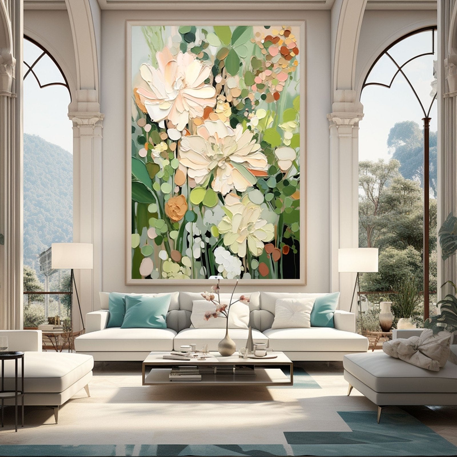 Farverigt maleri "Blomstrende serenade"