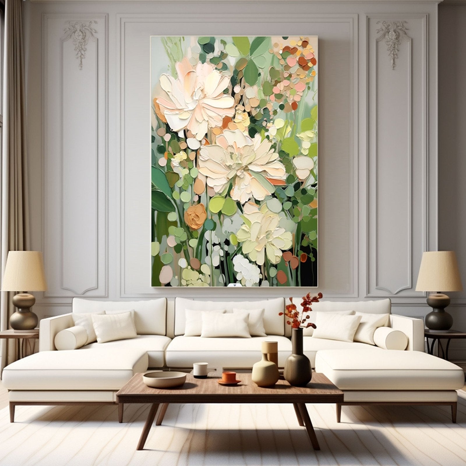 Farverigt maleri "Blomstrende serenade"