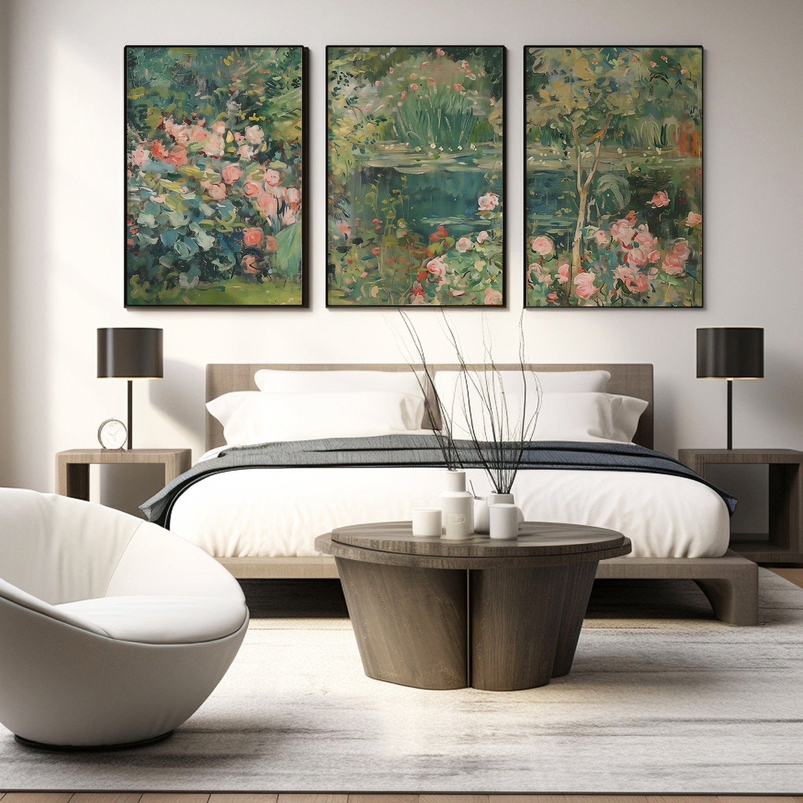 Farverigt maleri "Estanque Interior"