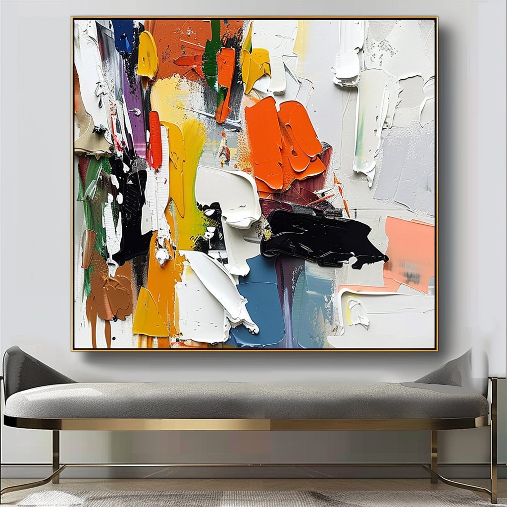 Colorful Plaster Painting "Passionate Palette"