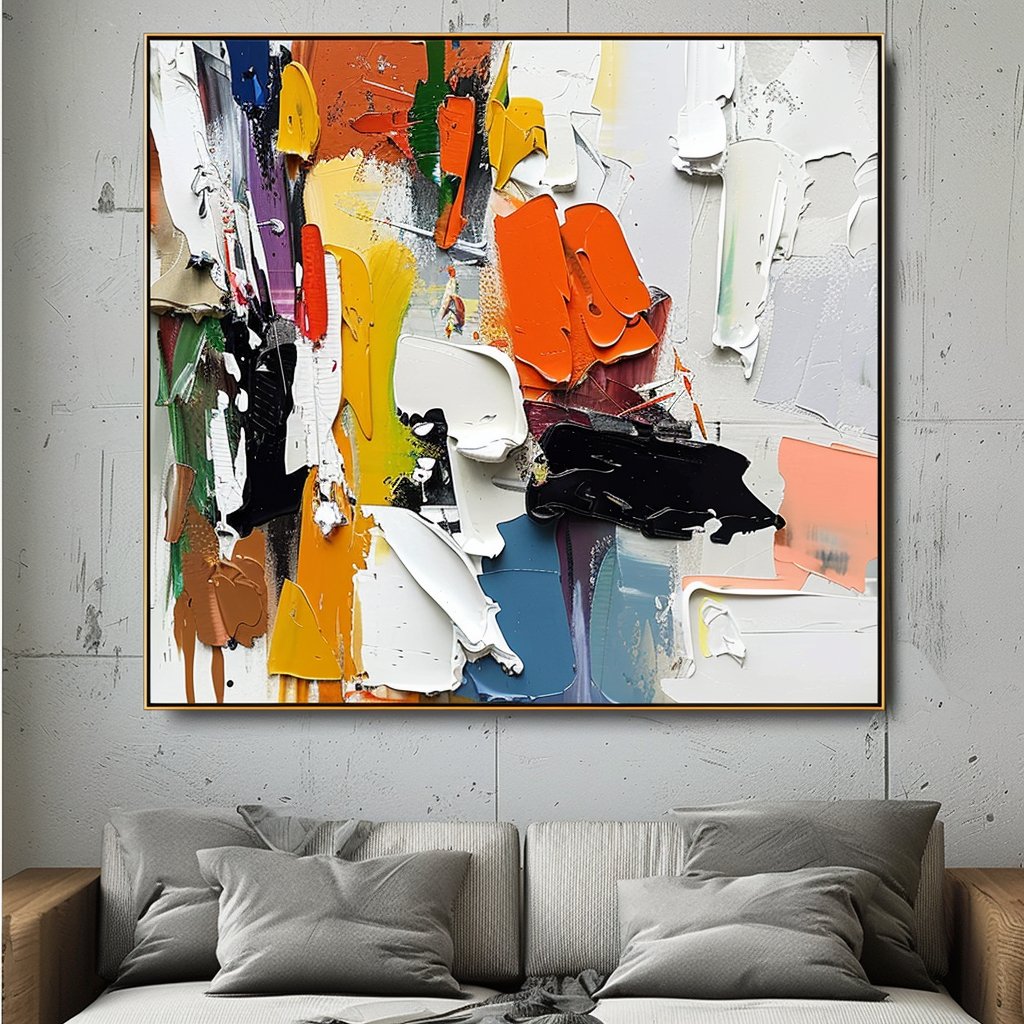 Colorful Plaster Painting "Passionate Palette"