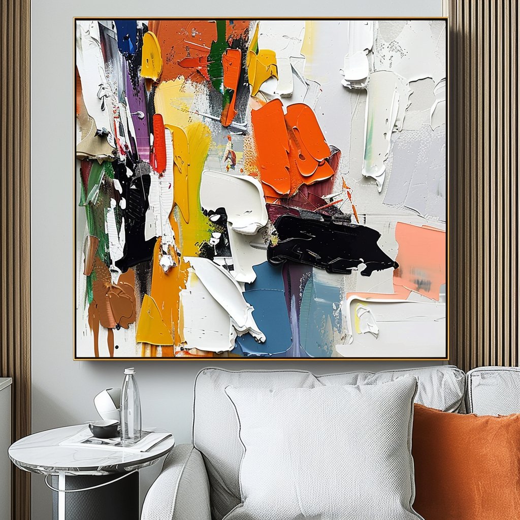 Colorful Plaster Painting "Passionate Palette"