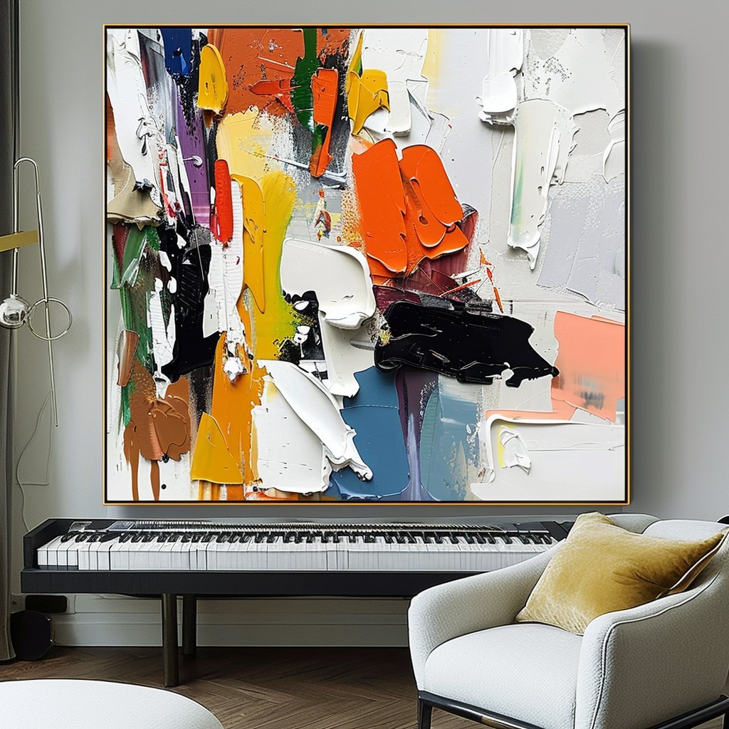 Colorful Plaster Painting "Passionate Palette"