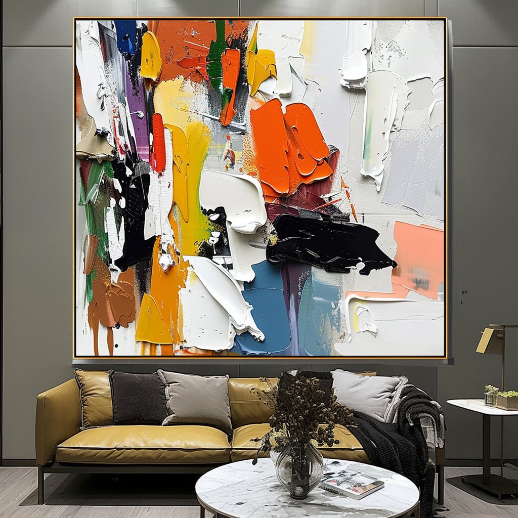 Colorful Plaster Painting "Passionate Palette"