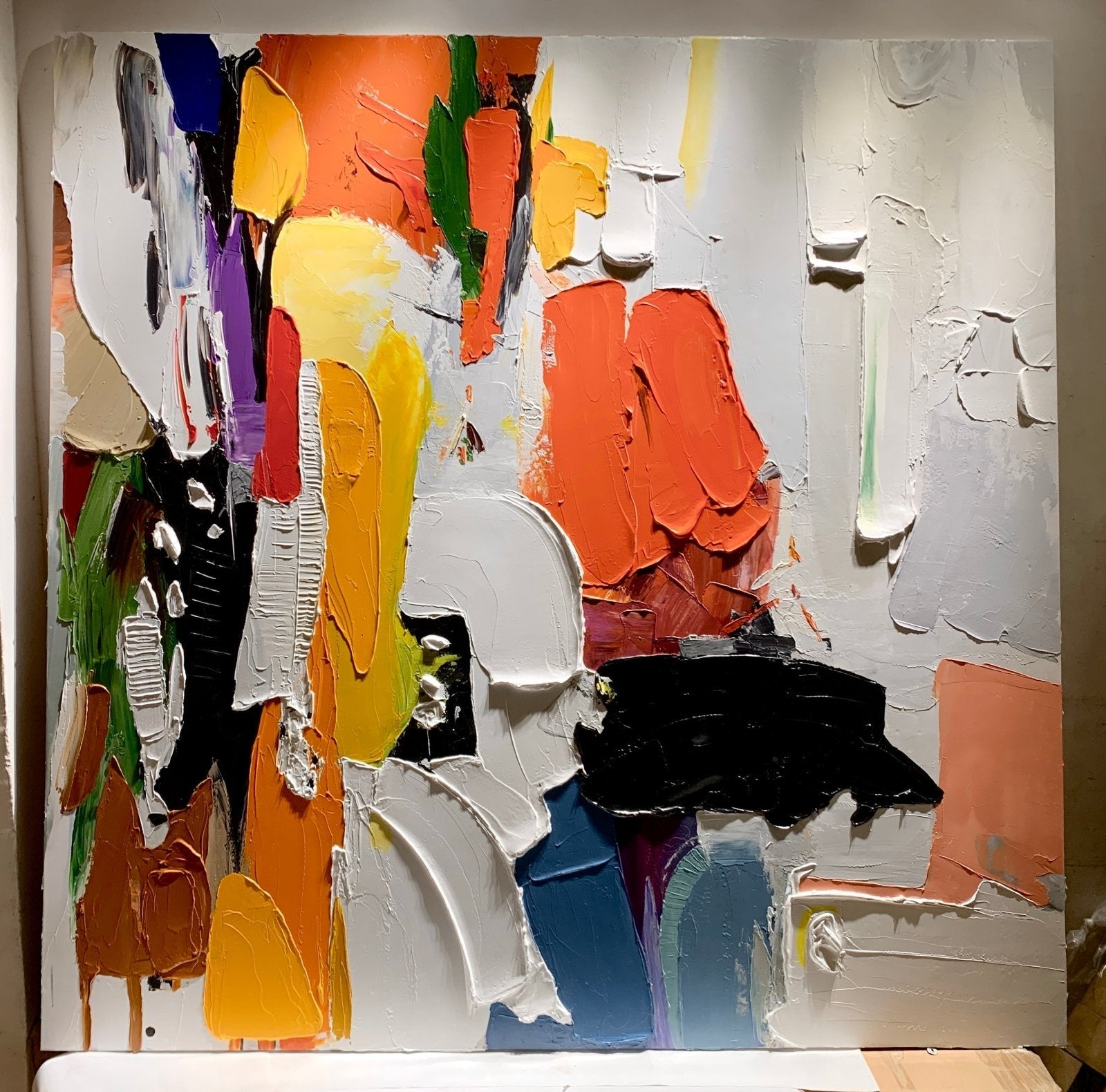 Colorful Plaster Painting "Passionate Palette"