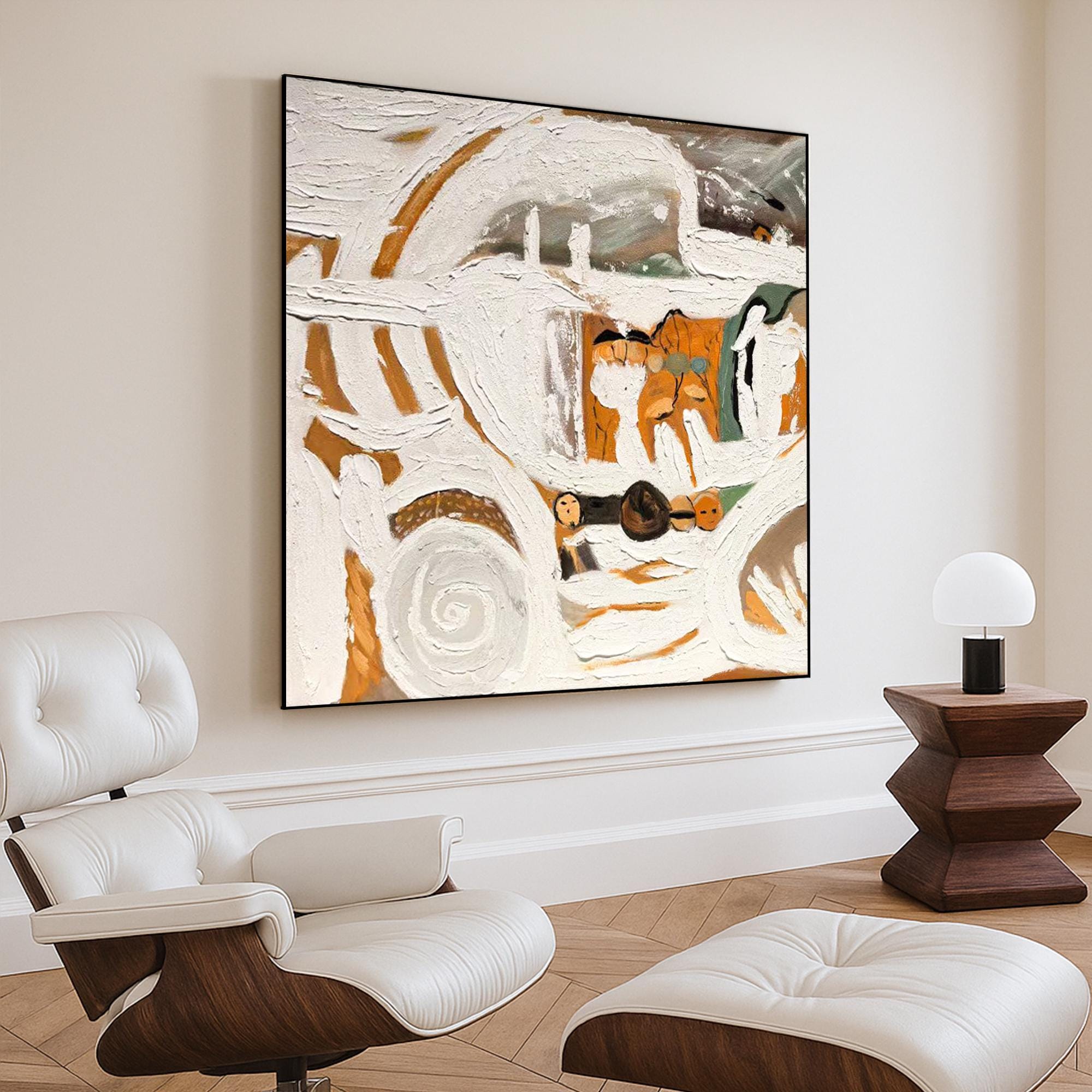 Textured Abstract Expressionist Oil Painting | Earth Tone Thick Impasto Art on Canvas | Original Handmade Emotional Wall Decor
