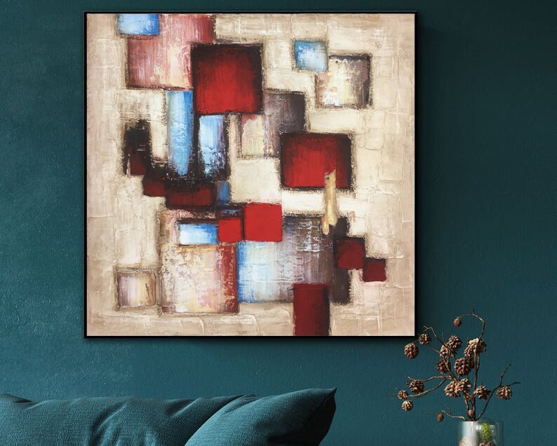 Abstract Beige Painting On Canvas, Acrylic Oil Painting, Contemporary Wall Art, Textured Fine Art Handmade Painting for Living Room Decor