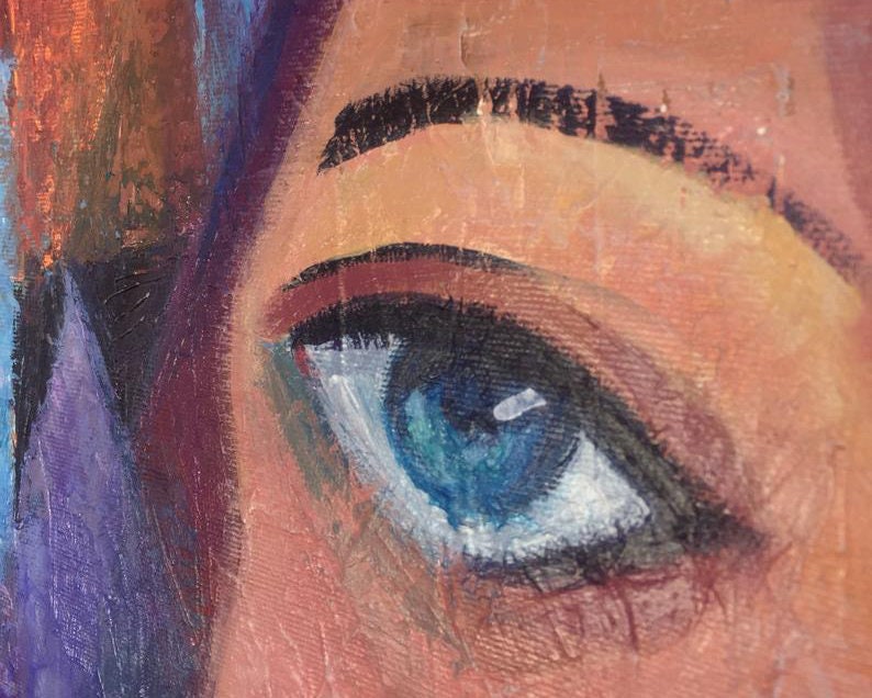 Original Abstract Woman Paintings On Canvas Female Face Art Palette Knife Painting Figurative Artwork Surreal Painting for Living Room Decor