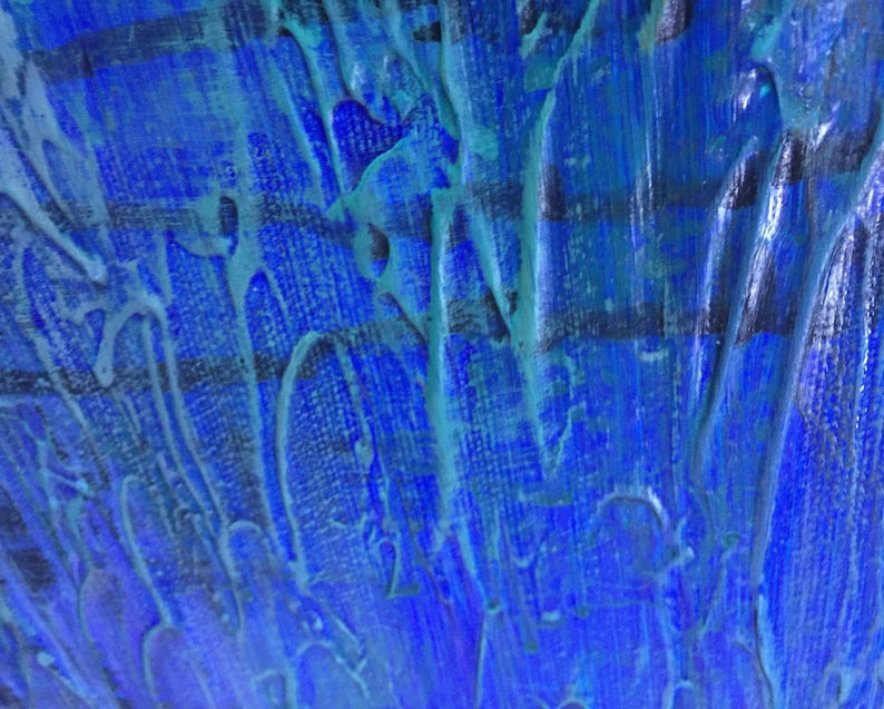 Large Seascape Art Deep Blue Sea Paintng Natural Landscape Art Deep Blue Sea Painting Abstract Wall Art Canvas Minimalist Art Frame Painting