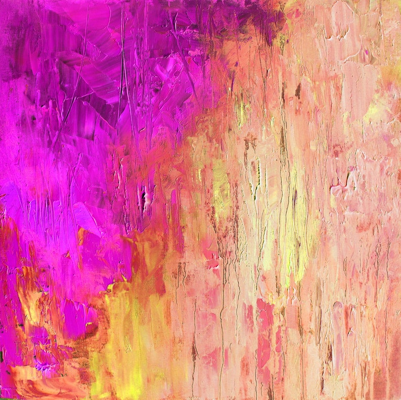 Purple Painting Gold Leaf Paintings Textured Abstract Art Palette Knife Art Color Paintings Contemporary Art Pink Paintings Handmade Artwork