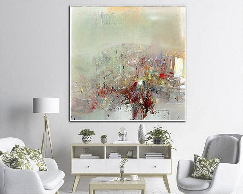 Abstract Painting Large Wall Art Beige Painting Textured Wall Art Modern Wall Art Custom Wall Art Framed Wall Art Bedroom Decor