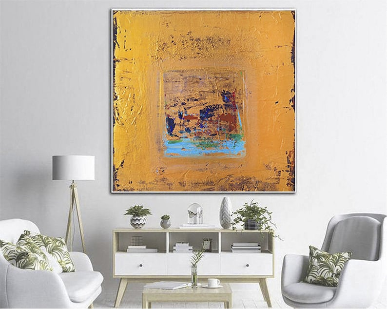 Large Original Abstract Art Contemporary Canvas Wall Art Gold Original Oil Painting Creative Abstract Living Room Wall Art Painting