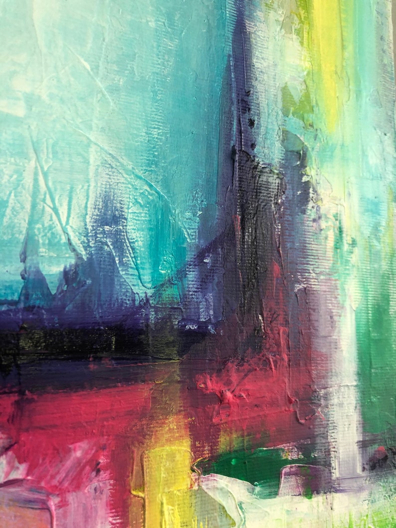 Abstract Colorful Painting Modern Wall Decor Large Abstract Blue Canvas Office Wall Art Custom Wall Art Housewarming Gift Canvas Wall Art