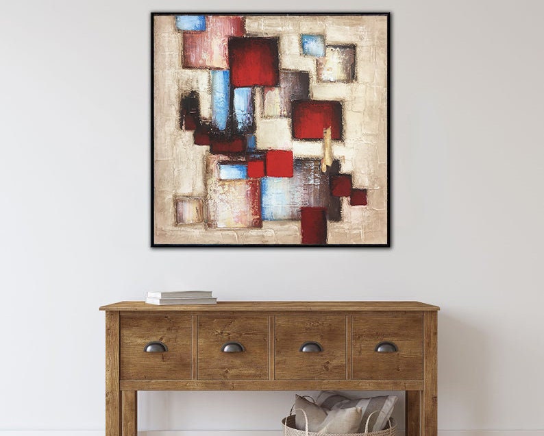 Abstract Beige Painting On Canvas, Acrylic Oil Painting, Contemporary Wall Art, Textured Fine Art Handmade Painting for Living Room Decor