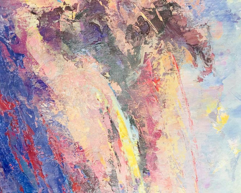 Abstract Sunset Painting Landscape Abstract Textured Wall Art Impressionist Landscape Colorful Natural Beauty Living Room Decor