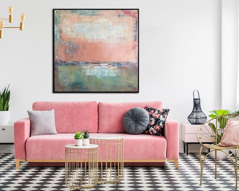 Pink Abstract Artwork Fine Art Original Abstract Canvas Large Canvas Art Modern Abstract Pink Painting Nursery Wall Decor For Living Room