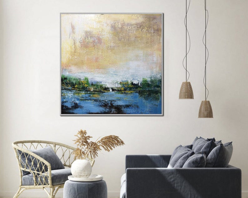 Original Oil Painting On Canvas Nature Landscape Wall Art Abstract Wall Hanging Artwork Modern Textured Decor for Bedroom