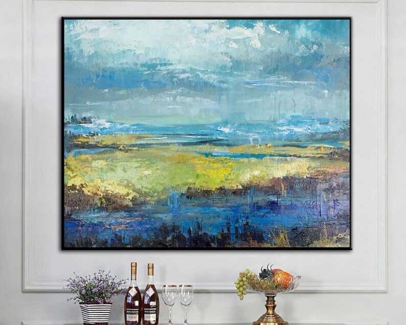 Abstract Landscape Painting Large Painting on Canvas Original Landscape Wall Art Oil Landscape on Canvas Modern Wall Art for Living Room