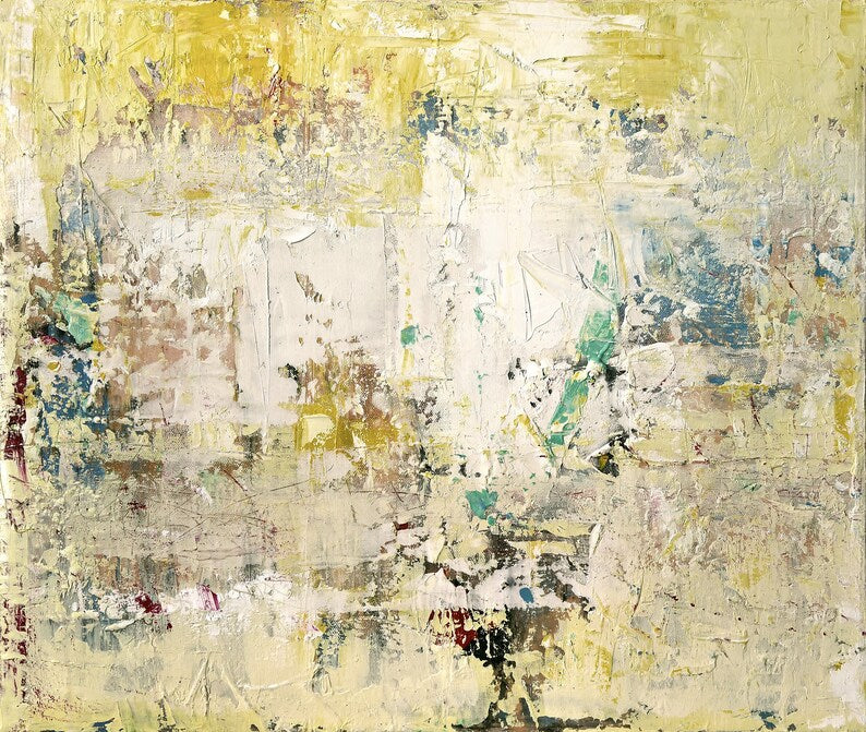 Abstrakt maleri Gult maleri Brugerdefineret oliemaleri Håndlavet gave Stue vægkunst Soveværelsesindretning Originalt maleri vægdekoration