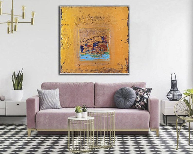Large Original Abstract Art Contemporary Canvas Wall Art Gold Original Oil Painting Creative Abstract Living Room Wall Art Painting