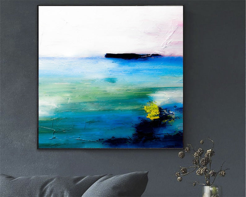 Large Art Landscape Paintings Acrylic Blue And White Oil Paintings On Canvas Unique Painting Expressionism Painting Living Room Art